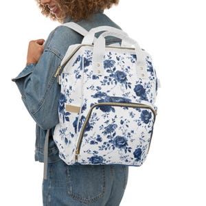 Floral Multifunctional Diaper Backpack - Stylish Baby Bag, Travel Backpack, Changing Bag, Mom Gear, Perfect for Baby Showers
