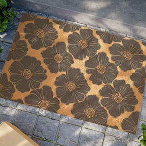 Floral Doormat, Welcome Mat, Front Door Rug, Outdoor Mat, Housewarming Gift, Entryway Decor