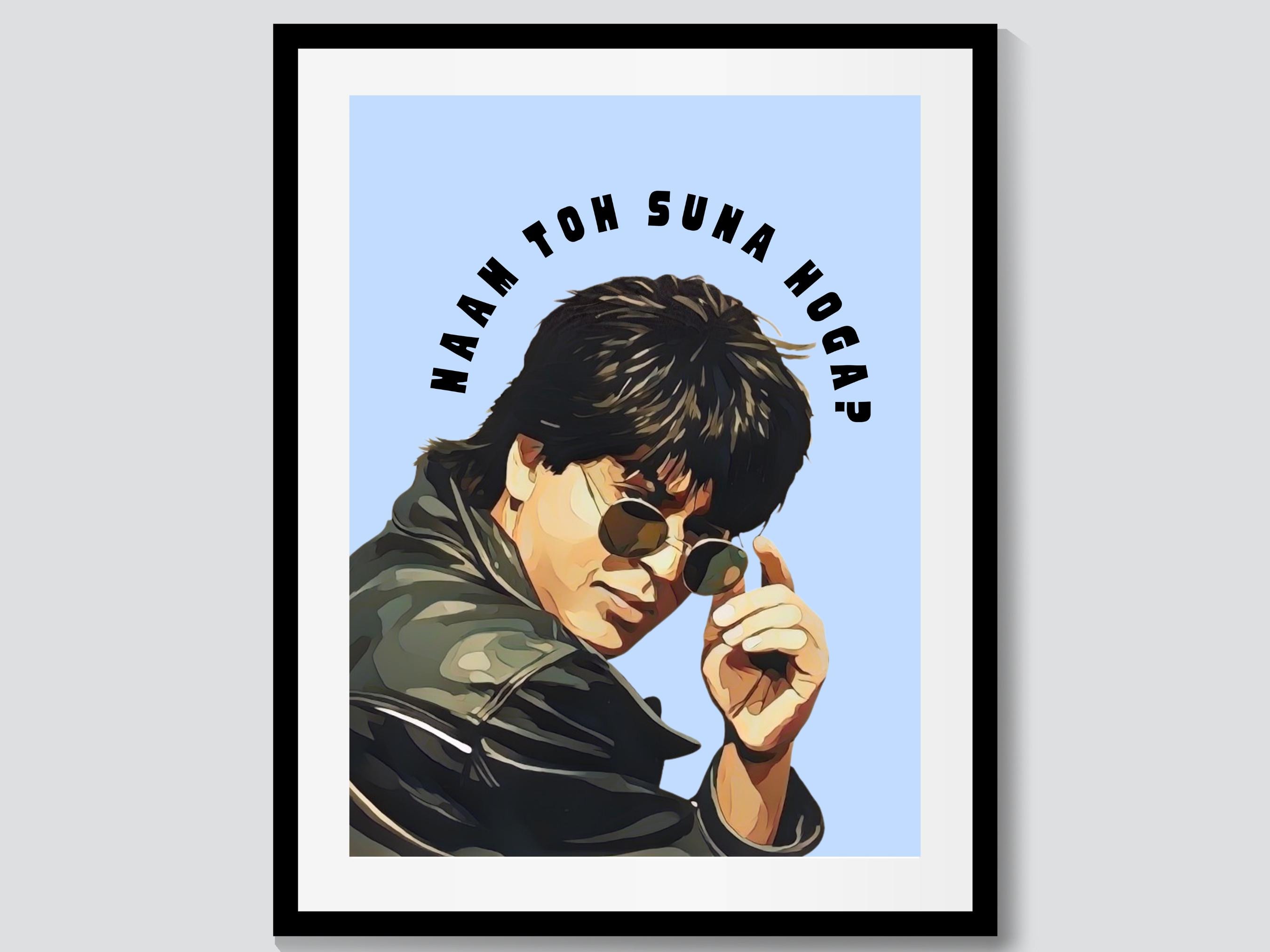 Shah Rukh Khan Bollywood Poster Print SRK Wall Art Gift Kuch Kuch Hota Hai