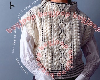 NEW Japanese Knitting Craft Pattern Book Best Vest Trendy Aran Braided Patterns