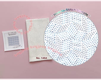 CUBE & STAR - Japan Hobbyra Hobbyre Sashiko Hana Fukin Pattern Sampler White Cloth 1454