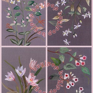 Japanese Embroidery Craft Pattern Book Totsuka Flower Wild Mountain Grass Embroidery Stitch image 2