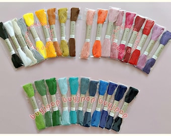 Japan Olympus 20 m de fil à broder Sashiko, couleur unie, lot de 29 écheveaux Col 1 - Col 29
