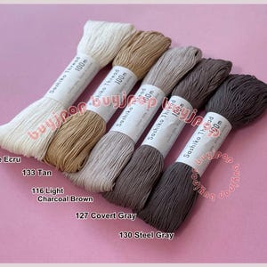 Japan Olympus 100m Cotton Sashiko Embroidery Sewing Thread Neutral Tone Solid Color 100 Meters Skein 5 Colors 115, 133, 116, 127, 130