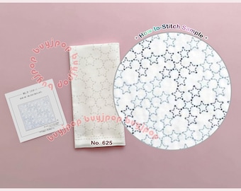 STAR - Japan Hobbyra Hobbyre Sashiko Hana Fukin Pattern Sampler White Cloth 625