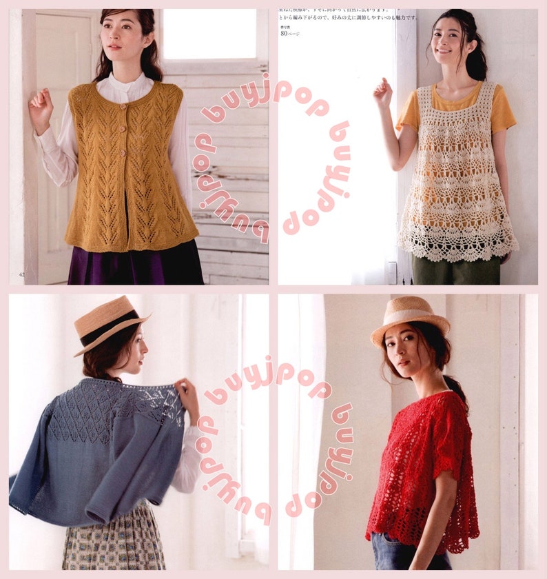 Japanese Crochet Knitting Craft Pattern Book Yumiko Crochet Knit Wear Cape Shawl Bag image 2