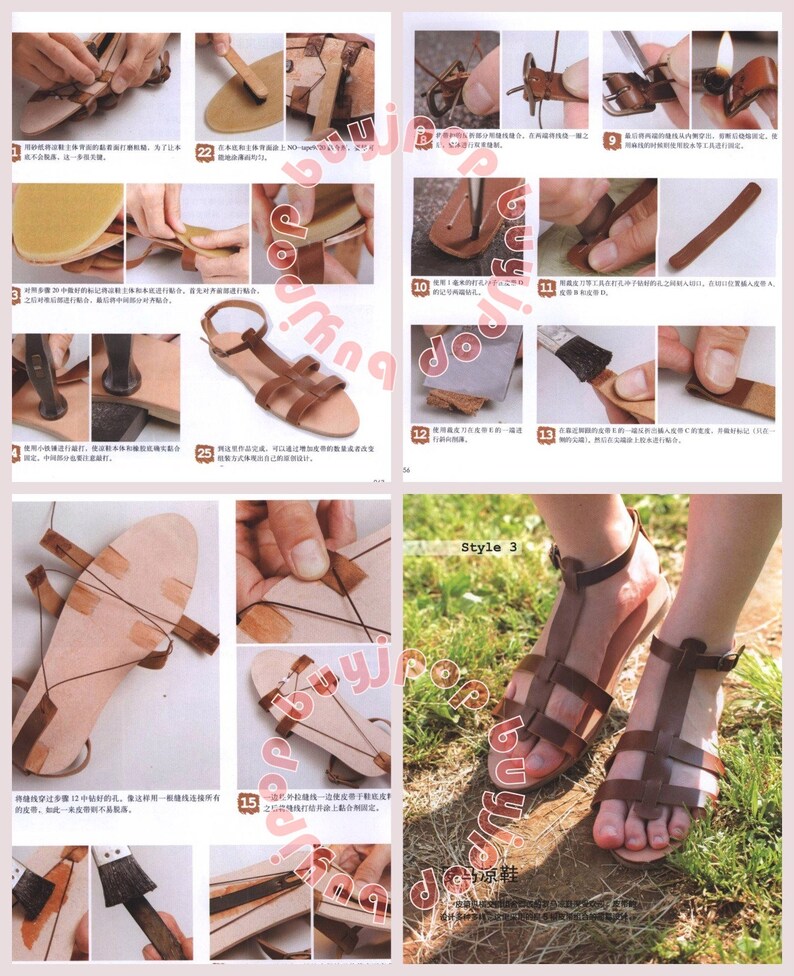 SC Out OF Print Japanese Craft Book Hand Sewing Leather Sandal Slipper image 4