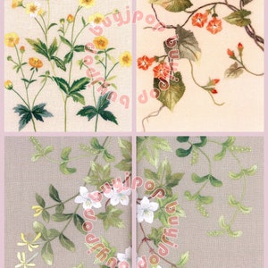 Japanese Embroidery Craft Pattern Book Totsuka Flower Wild Mountain Grass Embroidery Stitch image 4