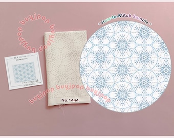 SNOWFLAKE - Japan Hobbyra Hobbyre Embroidery Sashiko Hana Fukin Pattern Sampler White Cloth 1444