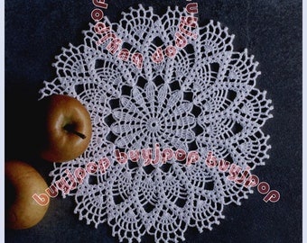 Napperon en dentelle au crochet avec motif artisanal japonais en dentelle, motif ananas