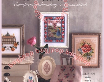 Japanese Embroidery Craft Pattern Book - European Embroidery Cross Stitch Rose Flower