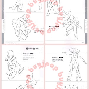 How To Draw Japan Manga Anime Art Two Person Pair Pose 500 Illustration Japanese Book CD-ROM image 5