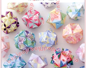 SC Japanese Origami Paper Craft Pattern Book 3D Origami Flower Kusudama Tomoko