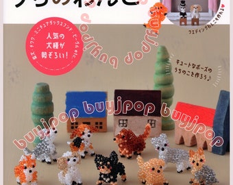 Japanese Beading Craft Pattern Book 3D bead Dog Puppy Shiba Poodle Dachshund Chihuahua