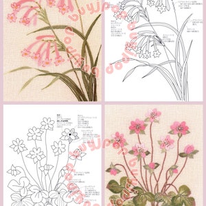 Japanese Embroidery Craft Pattern Book Totsuka Flower Wild Mountain Grass Embroidery Stitch image 7