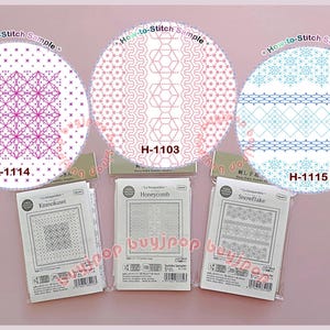 Japan Olympus Embroidery Sashiko Hana Fukin Sampler Pattern White Cloth, Kinmokusei H-1114, Honeycomb H-1103 Snowflake H-1115 - 3 Options