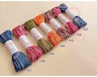 Japan Olympus 100m Skein Large Sashiko Embroidery Sewing VARIEGATED Thread Mix Colors Col 151 152 153 154 155 156 157