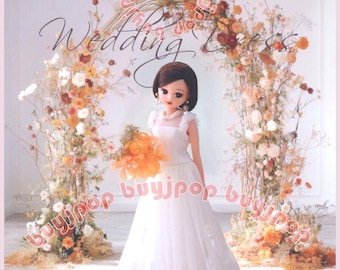 Libro de patrones de costura para ropa de muñeca japonesa Licca de 22 cm, vestido de novia