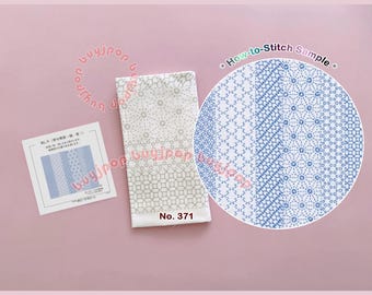 STRIPE PANEL - Japan Hobbyra Hobbyre Sashiko Hana Fukin Pattern Sampler White Cloth 371 Shima