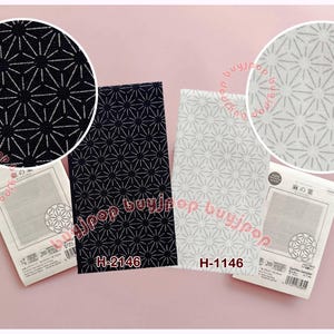 Asanoha STAR - Japan Olympus Sashiko Hana Fukin Sampler Pattern Cloth HEMP LEAF - White H-1146 Navy H-2146 English Instruction