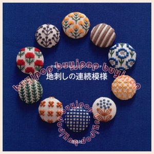 Japans borduurwerk Craft patronenboek Jisashi Kogin doorlopende bloemen kruissteekbroche