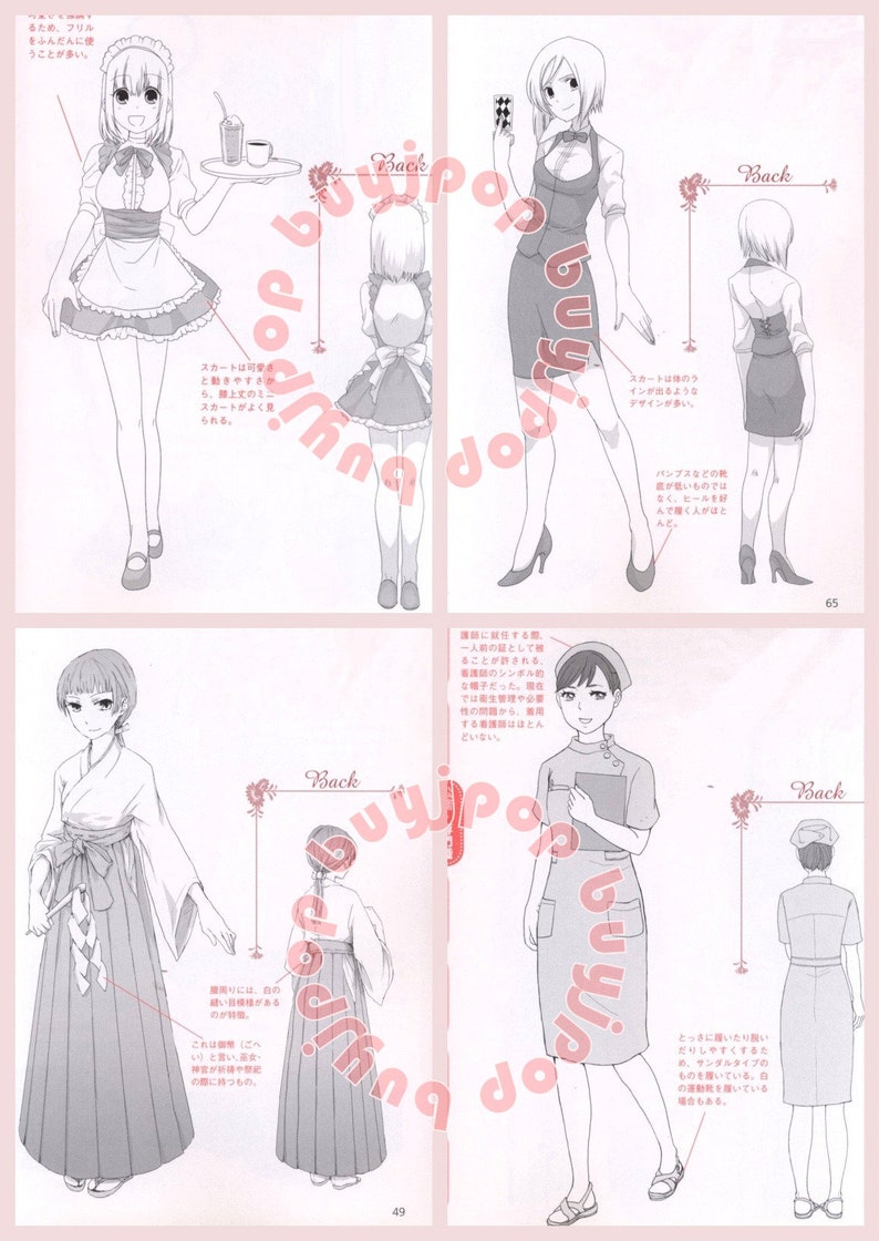 Manga Anime Comic Character Costume 200 Female Uniforms Outfit Illustration How To Draw Japanese Book image 6