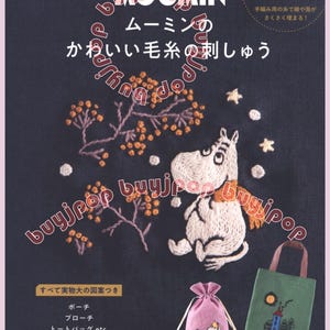 Japanese Embroidery Craft Pattern Book Moomin Friends Wool Embroidery Bag Brooch