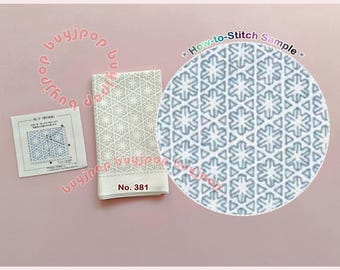 SNOW CRYSTAL- Japan Hobbyra Hobbyre Sashiko Hana Fukin Pattern Sampler White Cloth 381, Sold Out in Japan