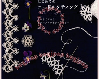 Japanese Craft Pattern Book Needle Tatting Lace Floral Motif and Accessories