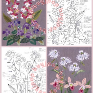 Japanese Embroidery Craft Pattern Book Totsuka Flower Wild Mountain Grass Embroidery Stitch image 5