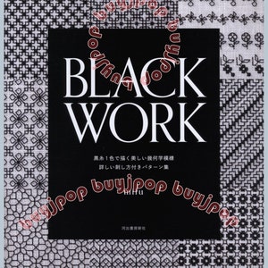 Out of Print Japanese Embroidery Craft Pattern Book European Black Work Thread Stitch image 1