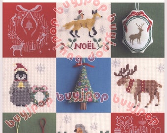 Japanese Embroidery Stitch Pattern Book Cross Stitch Christmas Winter Season Festival