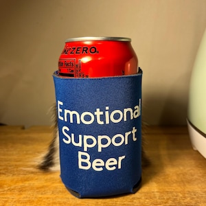 Emotional Support Beer Opossum Fur Koozie