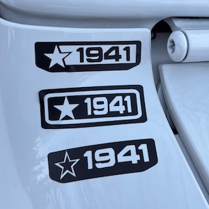 1941 Military Style Cowl Decal Compatible with Wrangler and Gladiator Models Off Road Vinyl Body Sticker