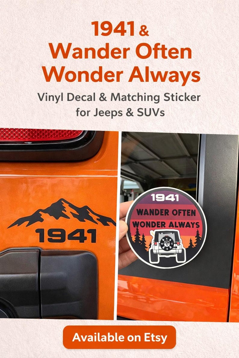 Mountain Vinyl Decal Accessory Outdoor Adventure Retro Design Weatherproof Sticker Offroad Vehicle Bumper Decoration Rugged Graphic image 20
