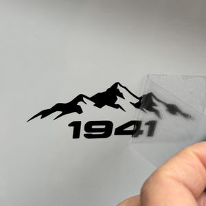 Mountain Vinyl Decal Accessory Outdoor Adventure Retro Design Weatherproof Sticker Offroad Vehicle Bumper Decoration Rugged Graphic image 3
