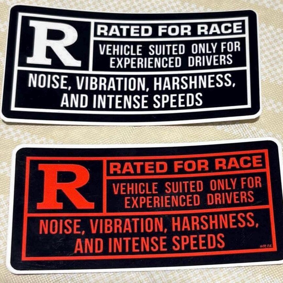 Racing Car Warning Sign Racing Warning Sticker Vinyl Waterproof Design Decal Funny Automotive ...