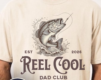 Reel Cool Dad Club Shirt, Fisherman Fathers Day Gift, Dad Announcement Gift For New Dad, Custom Fishing Dad Tee, Outdoors Dad Birthday Gift