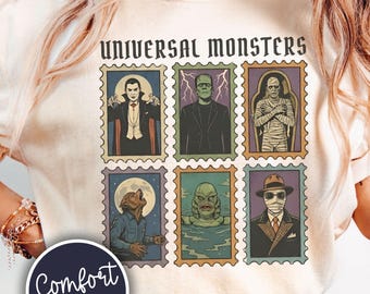 Vintage Horror Shirt Halloween Outfit, Spooky Theme Park Shirt, Retro Monster Tee, Fall Vacation Outfit, Gothic Aesthetic Graphic Tee