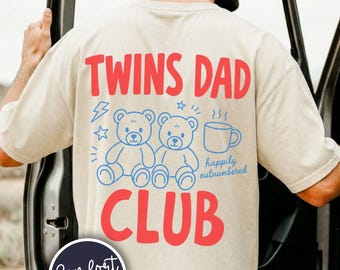 Twin Dad Comfort Colors® Shirt, Fathers Day Twin Dad Tee, Twin Dad Announcement T-Shirt, Gift For Dad Of Twins, Trendy Father's Day Tee