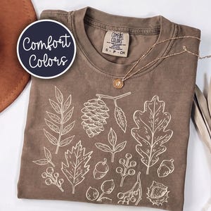 Cozy Season Comfort Colors® Shirt, Vintage Fall Graphic Tee, Autumn Leaves T-Shirt, Cute Boho Floral Top, Trendy Cozy Season Tee