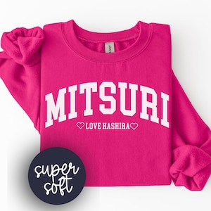 Mitsuri Kanroji Sweatshirt, Demon Anime Slayer Crewneck, Love Hashira Pullover, DS Premiere Outfit, Demon Slay Anime Lover gift Bild 1