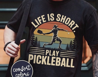 Retro Pickleball Dad Shirt, Life Is Short Play Pickleball Tee