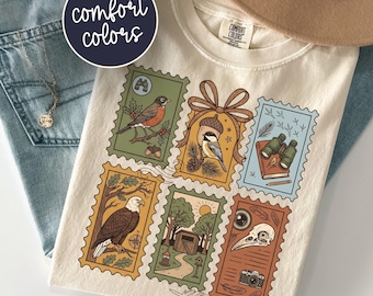 Birdwatching Retro Vintage Stamps Shirt, Birdwatcher Gift For Birders, Birding Tee, Bird Lovers Gift For Nature Lovers, Bird Lover Tee
