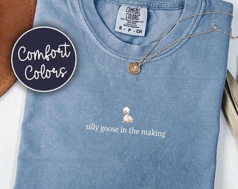 Silly Goose In The Making Comfort Colors® Pregnancy Announcement Shirt, Pregnant Baby Reveal Tee, New Mom Gift For First Mothers Day