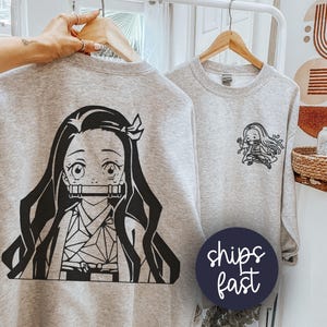 Nezuko Demon Slayer Sweatshirt, Womens Anime Crewneck, Kawaii Nezuko Sweater, Infinity Castle Premier Outfit Idea Anime Lover Manga Gift