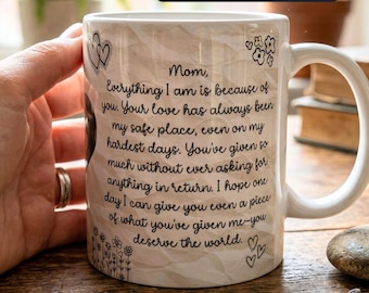 Personalized Letter To Mom Mothers Day Mug, Custom Emotional Gift For Mom, Mother's Day Tea Cup, Unique Mom Gift From Daughter And Son