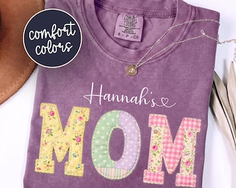 New Mom Comfort Colors Shirt With Kids Name Gift For First Mothers Day Gift For First Time Mom, Personalized Mama Tee, Custom Mom T-Shirt