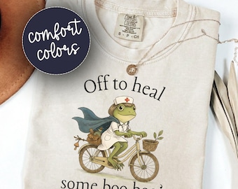 Off To Heal Some Boo Boo's Comfort Colors® Nurse Shirt, Funny ER Nurse Tee, Nurse Appreciation Gift For Nursing School Grad, New RN Gift