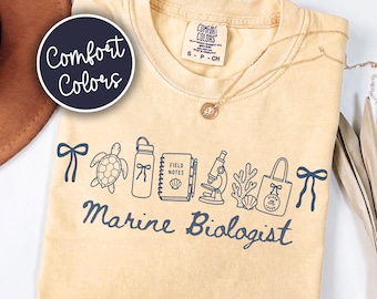 Marine Biologist Comfort Colors Shirt For Ocean Lover Tee, Marine Biology Grad Gift For Sea Explorer, Sea Life Conservation T-Shirt